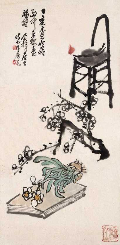 王个簃 清供图 镜心